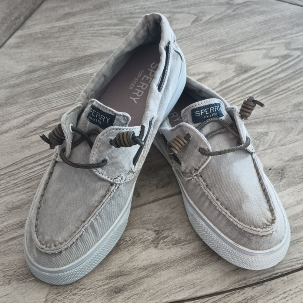 Sperry Women's Light Gray Boat Shoes Size 8 Great Condition!